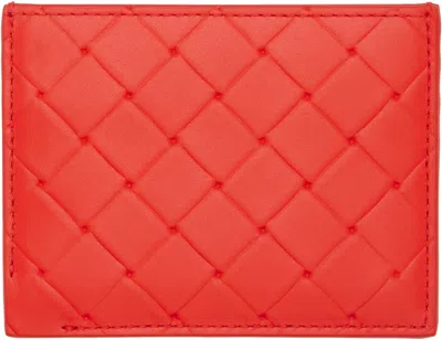 Bottega Veneta Red Intrecciato Stamp Credit Card Holder