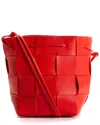 Bottega Veneta Red Intrecciatto Leather Cassette Bucket Bag (authentic Pre-  Owned)
