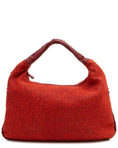 Bottega Veneta Red Leather Fuzzy Ponza Large Hobo (authentic Pre-loved)