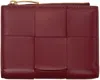 Bottega Veneta Red Small Cassette Bi-fold Zip Wallet In 6342 Dre/dare/blwa-g