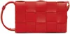 Bottega Veneta Red Small Intreccio Cassette Bag In 6572 Redstone Gold