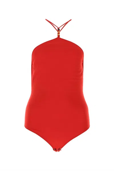 Bottega Veneta Red Stretch Cashmere Blend Bodysuit