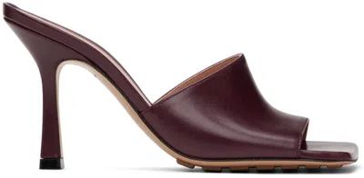 Bottega Veneta Red Stretch Heeled Mule In 2226 Merlot