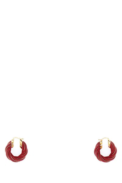 Bottega Veneta Red Twist Earrings In Applecandy