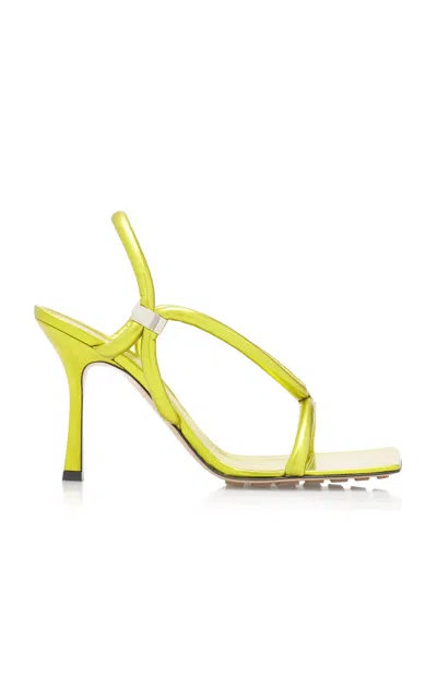 Bottega Veneta Stretch Metallic Leather Sandals In Oroossidat