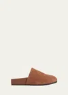 Bottega Veneta Reggie Intrecciato Suede Clogs In Caramel