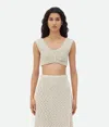 Bottega Veneta Crochet Effect Cotton Bra In White