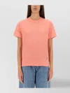 Bottega Veneta Regular Fit Crew Neck Short Sleeve Top In Pink