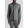 Bottega Veneta Regular Fit Lightweight Wool Flannel Button-up Shirt In Grey Melange