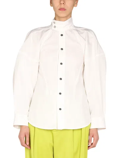 Bottega Veneta Relaxed Fit Cotton Shirt In White
