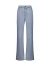Bottega Veneta Denim Flared Leg Trousers In Blue