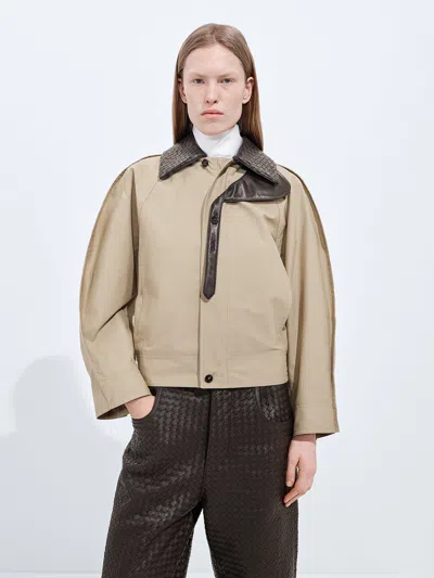 Bottega Veneta Relaxed Fit Lightweight Cotton Jacket - Size 38 In Neutral