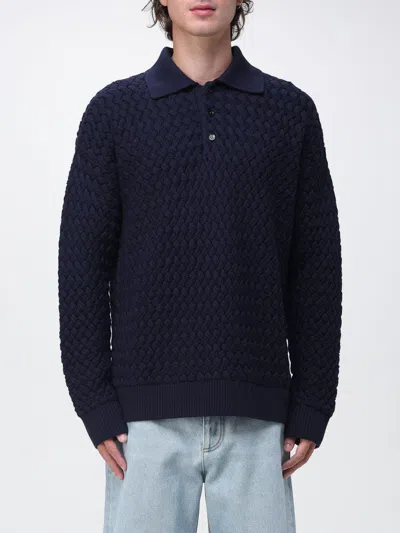 Bottega Veneta Relaxed Fit Long-sleeve Knitted Wool Polo Shirt In Black