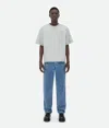 Bottega Veneta Relaxed Fit Printed Leather T-shirt In Grey