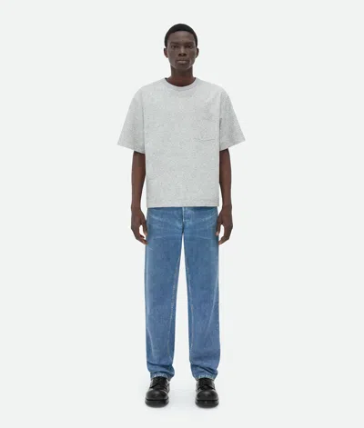 Bottega Veneta Relaxed Fit Printed Leather T-shirt In Grey