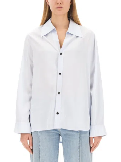 Bottega Veneta Relaxed Fit Twill Shirt In White