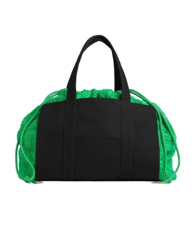 Bottega Veneta Report Jacquard Towel Travel Bag In Black