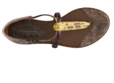 Pre-owned Bottega Veneta Reptile Leather Flat Sandal Shoes Sizes 35.5-40 Msrp $695 In Brown