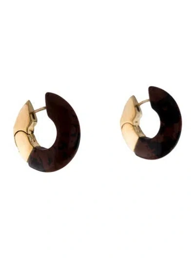 Pre-owned Bottega Veneta Resin Essential Hoop Earrings In Multi