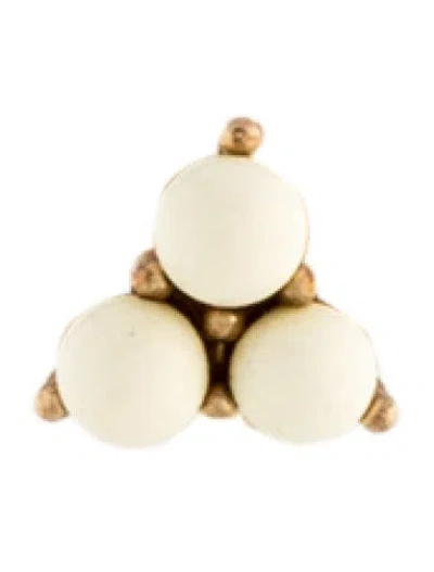 Pre-owned Bottega Veneta Resin Single Stud Earring In White