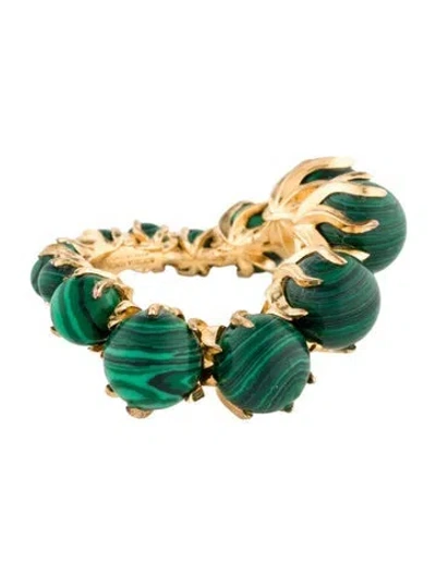 Pre-owned Bottega Veneta Resin Twist Ring In Green