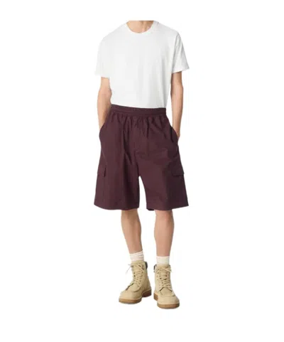 Bottega Veneta Resinated Cotton Cargo Shorts In Aubergine