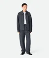 Bottega Veneta Coated Cotton Trousers With Resin Finish In Vulcano