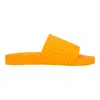 Bottega Veneta Embossed Rubber Slides In Orange