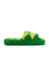 Bottega Veneta Man Sandals Green Size 9 Shearling In Green