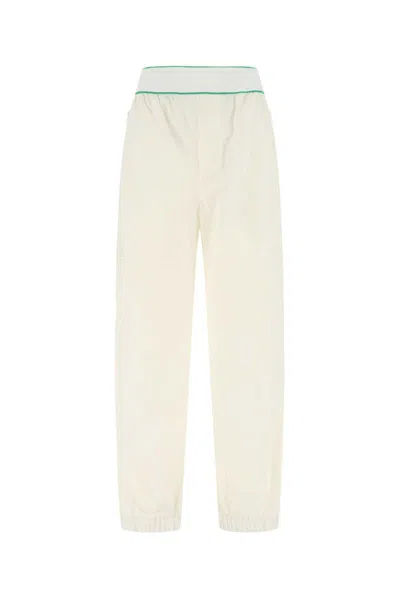 Bottega Veneta Reverse Logo Trousers In White