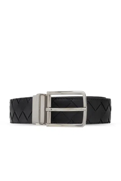 Bottega Veneta Intrecciato Belt In Black