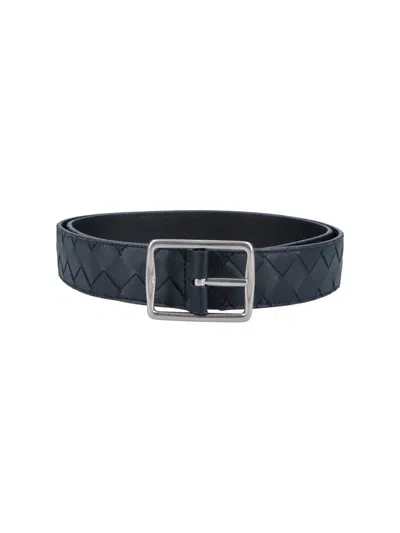 Bottega Veneta Reversible Belt "reverso" In Blue