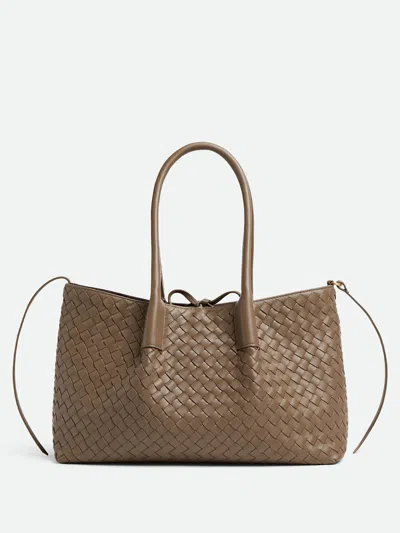 Bottega Veneta Reversible Intrecciato Silky Calfskin Tote Handbag - Height 20 Cm; Width 34 Cm; Depth In Pattern