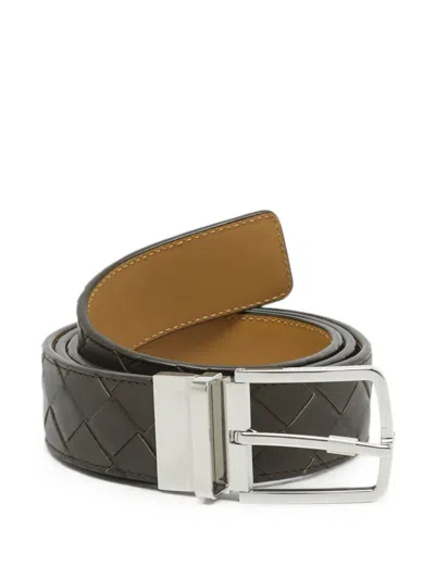 Pre-owned Bottega Veneta Reversible Leather Belt In Green