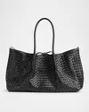 Bottega Veneta Pinacoteca Reversible Intrecciato Leather Tote In Black Fondant