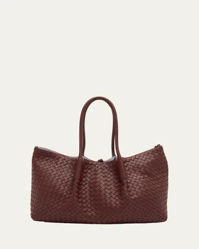 Bottega Veneta Reversible Suede & Leather Tote Bag In Burgundy
