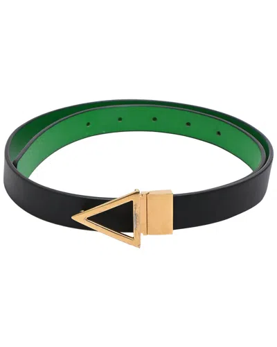 Pre-owned Bottega Veneta Reversible Triangle Buckle Belt (authentic Pre-loved)