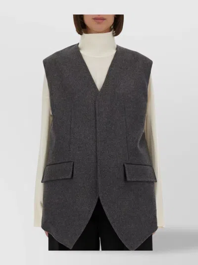 Bottega Veneta Reversible Wool Vest V-neckline In Black
