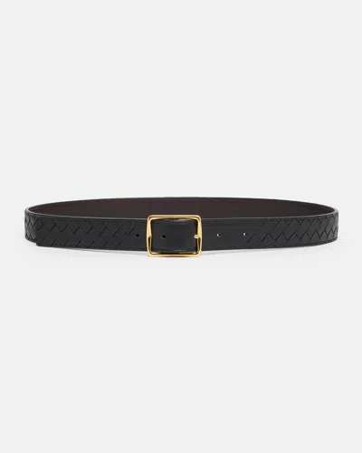 Bottega Veneta Reverso Intrecciato Calfskin Leather Belt