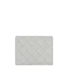 Bottega Veneta Rhombic Pattern Card Bag In Gray