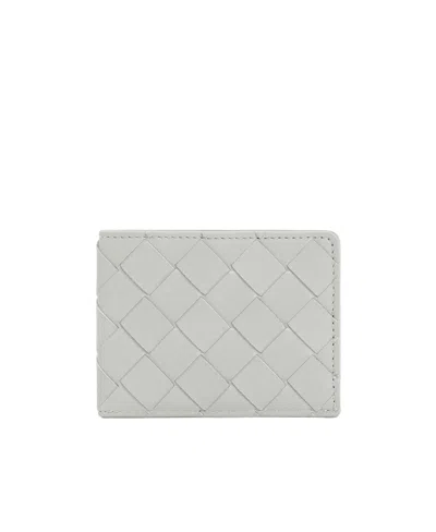 Bottega Veneta Rhombic Pattern Card Bag In Gray
