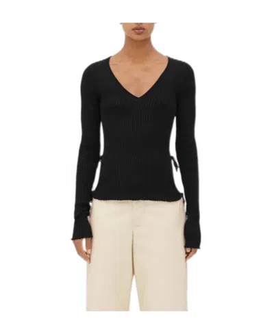 Bottega Veneta Rib Cotton Pullover In Black