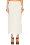 Bottega Veneta Ribbed Wool Midi Skirt In String