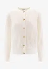 Bottega Veneta Rib-knit Wool Cardigan In Neutral