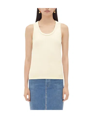 Bottega Veneta Rib Round-necked Vest In Yellow