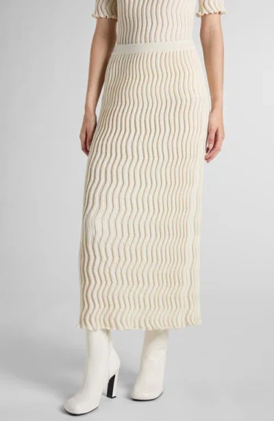 Bottega Veneta Rib Wool Sweater Skirt In 2945 String