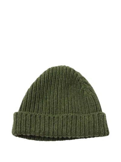 Pre-owned Bottega Veneta Ribbed Beanie Hat In Green