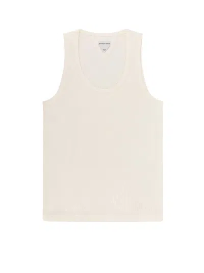 Bottega Veneta Ribbed Compact Cotton Tank Top In White