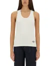 Bottega Veneta Women Ribbed Cotton Jersey Top In White