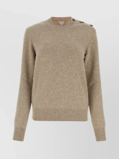 Bottega Veneta Classic Cashmere Sweater With Knot Buttons In Beige